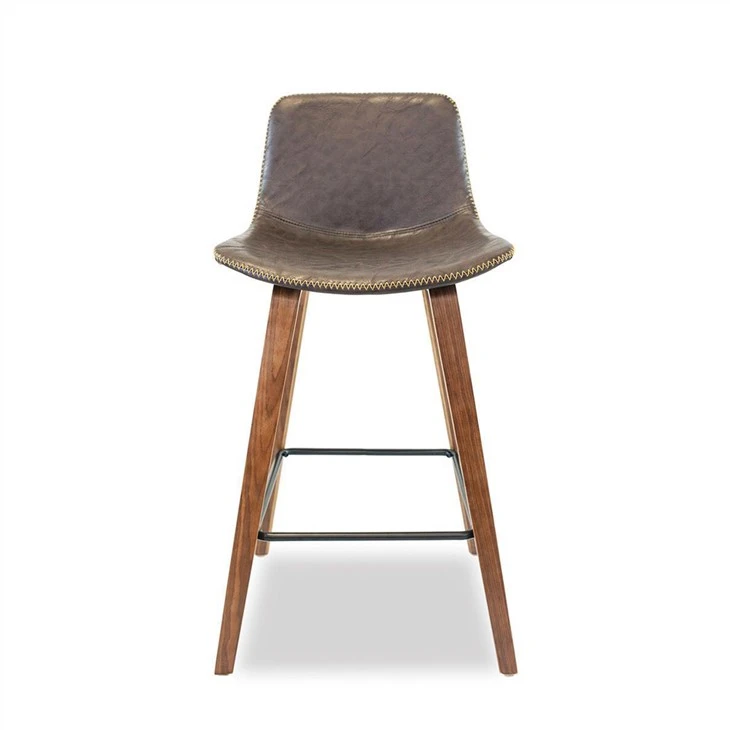 Cadeirydd Barstools Metal Footrest PU Cushion Sedd