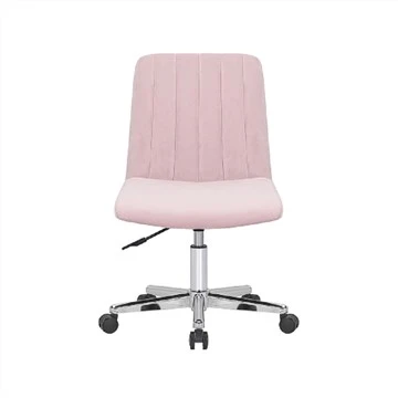Cadair Desg Swivel Velvet Pinc