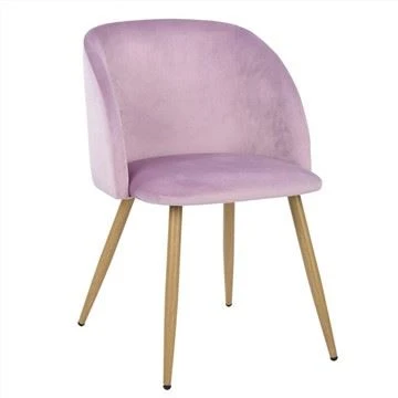 Cadair Fwyta Achlysurol Armrest Ffabrig Retro Pinc
