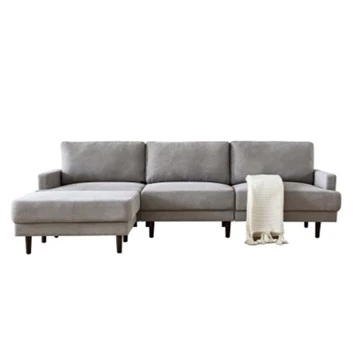 Soffa Tair Sedd gyda Soffa Cysgu Chaise ar gyfer Ystafell Fyw