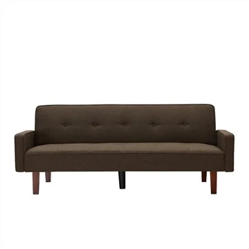 Gwely Soffa Futon Tufed wedi'i Glustogi â Lliain